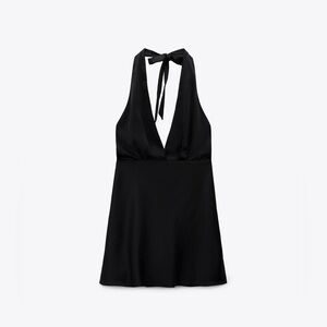 Zara satin halter dress